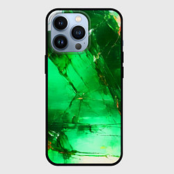Чехол iPhone 13 Pro Зелёное треснувшее стекло
