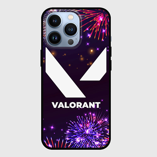 Чехол iPhone 13 Pro Праздничный Valorant / 3D-Черный – фото 1