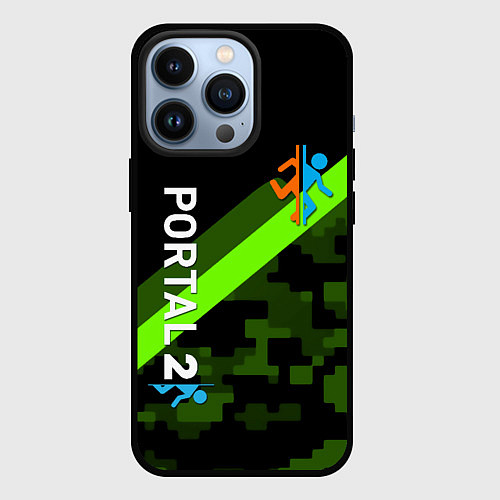 Чехол iPhone 13 Pro Portal camo steel geometry / 3D-Черный – фото 1