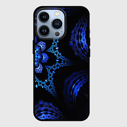 Чехол iPhone 13 Pro Синий фрактал текстура