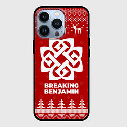 Чехол iPhone 13 Pro Новогодний Breaking Benjamin с оленями