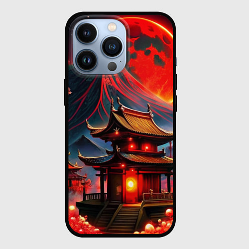 Чехол iPhone 13 Pro Japan red nature / 3D-Черный – фото 1