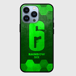 Чехол для iPhone 13 Pro Rainbow Six - green gradient, цвет: 3D-черный