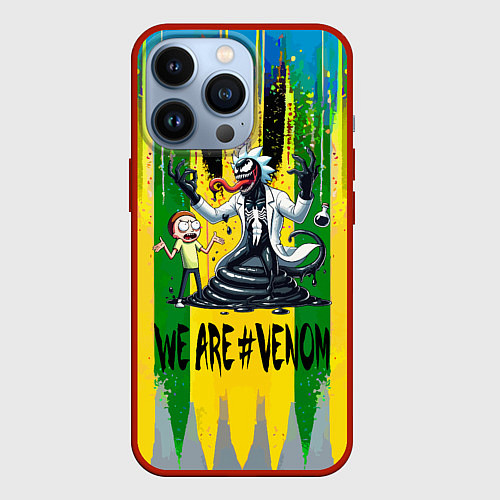 Чехол iPhone 13 Pro We are Venom - Morty and Rick fantasy / 3D-Красный – фото 1