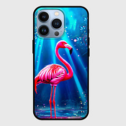 Чехол для iPhone 13 Pro Розовый фламинго в джунглях, цвет: 3D-черный