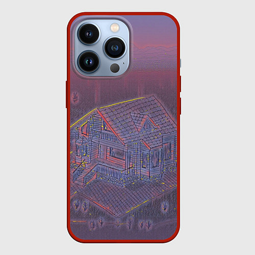 Чехол iPhone 13 Pro Домик в лесу / 3D-Красный – фото 1