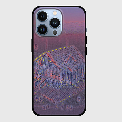 Чехол iPhone 13 Pro Домик в лесу / 3D-Черный – фото 1