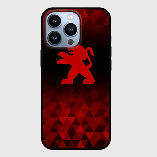 Чехол iPhone 13 Pro Peugeot red poly / 3D-Черный – фото 1