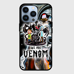 Чехол iPhone 13 Pro Морти и Рик под властью ядовитой слизи - коллаба