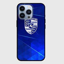 Чехол для iPhone 13 Pro Porsche blue poly, цвет: 3D-черный