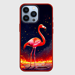 Чехол для iPhone 13 Pro Фламинго в огне, цвет: 3D-красный