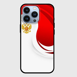 Чехол iPhone 13 Pro Россия - красный и белый