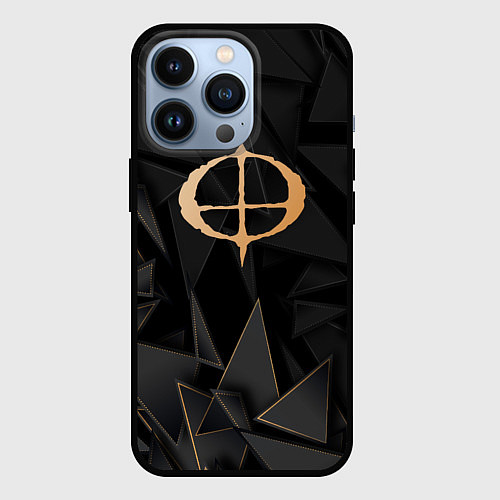 Чехол iPhone 13 Pro Ozzy Osbourne golden poly / 3D-Черный – фото 1