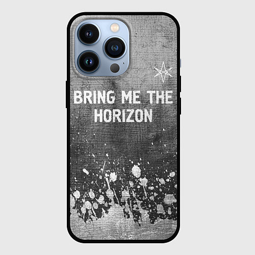 Чехол iPhone 13 Pro Bring Me the Horizon - grey gradient посередине / 3D-Черный – фото 1