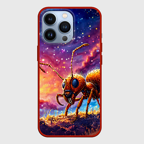 Чехол iPhone 13 Pro Муравей в космосе / 3D-Красный – фото 1