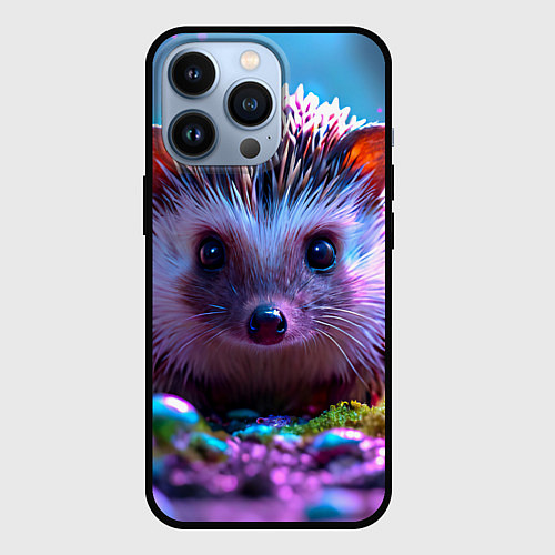 Чехол iPhone 13 Pro Ёжики в сказаочном лесу / 3D-Черный – фото 1