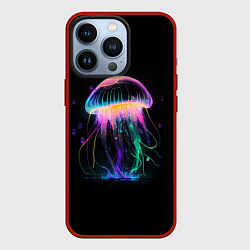 Чехол для iPhone 13 Pro Свет медузы, цвет: 3D-красный