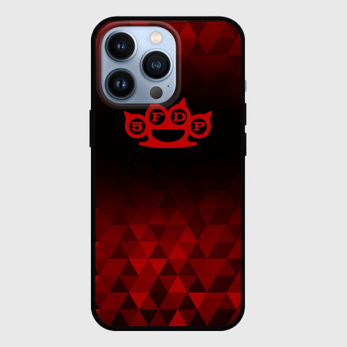 Чехол iPhone 13 Pro Five Finger Death Punch red poly / 3D-Черный – фото 1