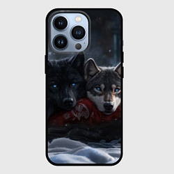 Чехол для iPhone 13 Pro Love wolfs, цвет: 3D-черный