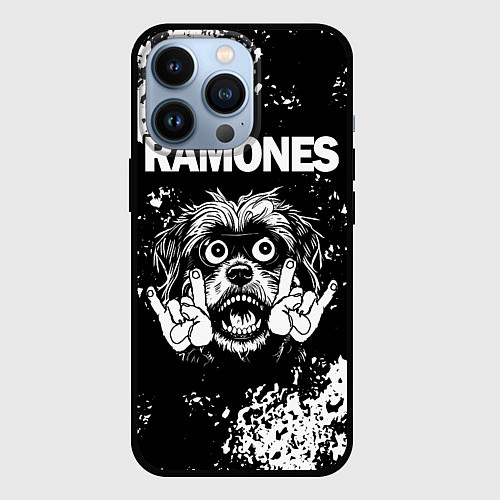 Чехол iPhone 13 Pro Ramones рок пес / 3D-Черный – фото 1