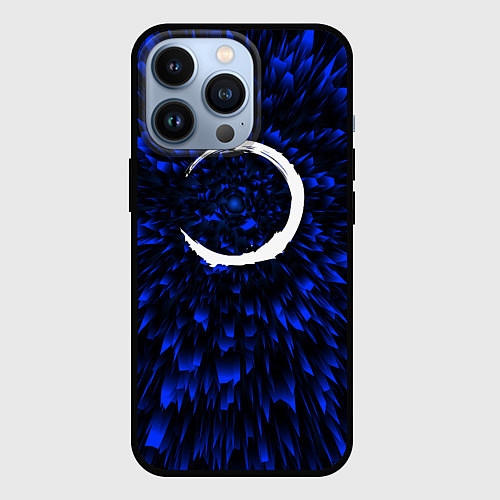 Чехол iPhone 13 Pro Demon Slayer blue energy / 3D-Черный – фото 1