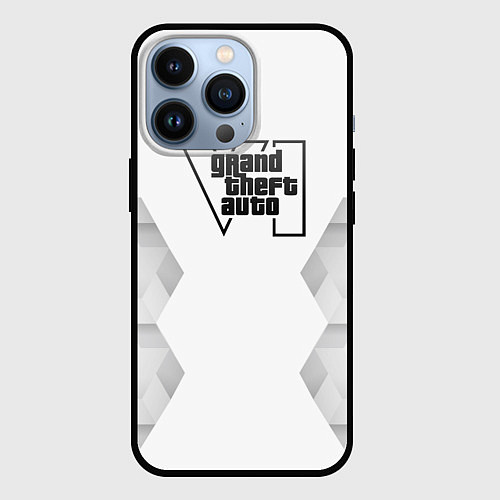 Чехол iPhone 13 Pro GTA6 white poly / 3D-Черный – фото 1