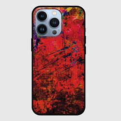 Чехол iPhone 13 Pro Абстракция - dark red grunge