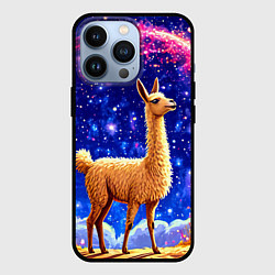 Чехол для iPhone 13 Pro Лама и звездное небо, цвет: 3D-черный