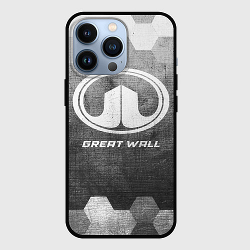 Чехол iPhone 13 Pro Great Wall - grey gradient / 3D-Черный – фото 1