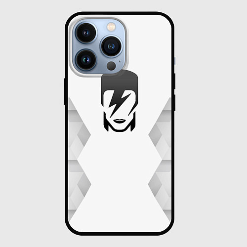 Чехол iPhone 13 Pro David Bowie white poly / 3D-Черный – фото 1