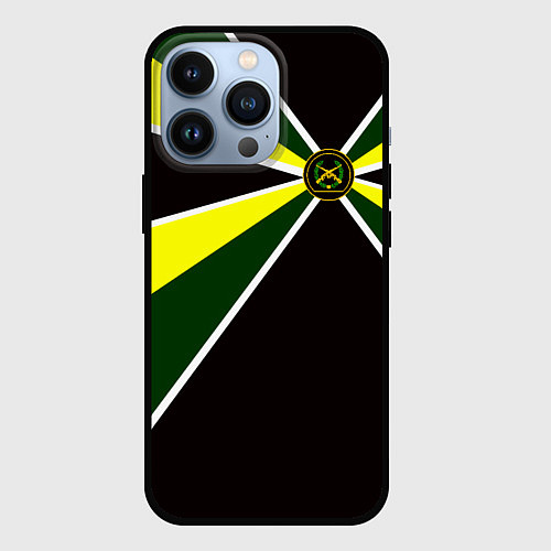 Чехол iPhone 13 Pro Мотострелковые войска: шеврон без текста / 3D-Черный – фото 1