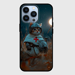 Чехол для iPhone 13 Pro Котенок рыцарь, цвет: 3D-черный