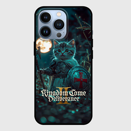 Чехол iPhone 13 Pro Kingdom Come Deliverance 2 котенок рыцарь / 3D-Черный – фото 1