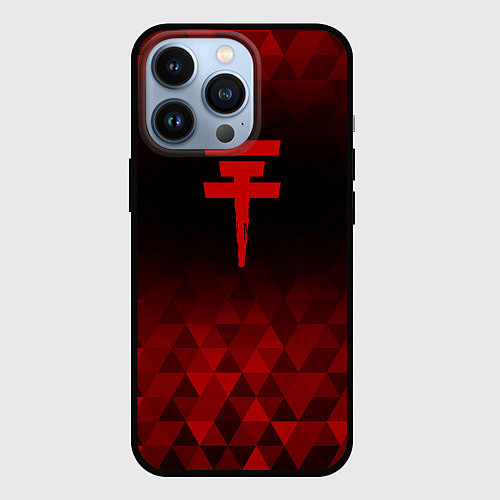 Чехол iPhone 13 Pro Tokio Hotel red poly / 3D-Черный – фото 1