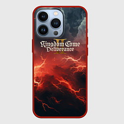 Чехол для iPhone 13 Pro Kingdom Come Deliverance 2 красное небо, цвет: 3D-красный