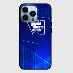 Чехол для iPhone 13 Pro GTA6 blue poly, цвет: 3D-черный