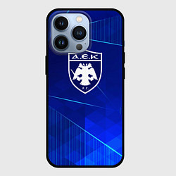 Чехол для iPhone 13 Pro AEK Athens blue poly, цвет: 3D-черный