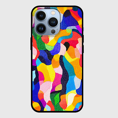 Чехол iPhone 13 Pro Лоскутная абстракция / 3D-Черный – фото 1