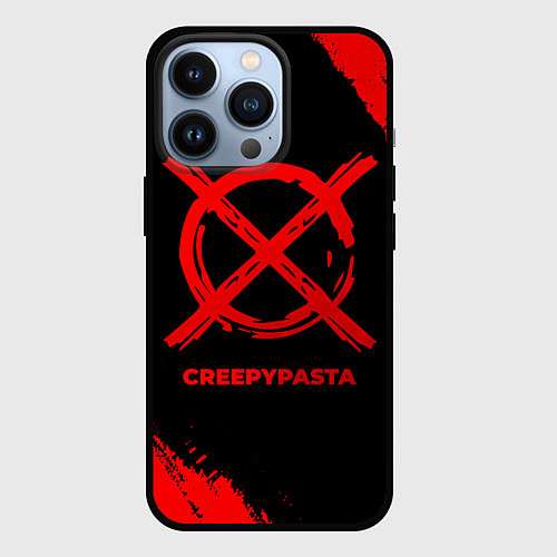 Чехол iPhone 13 Pro CreepyPasta - red gradient / 3D-Черный – фото 1