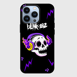 Чехол для iPhone 13 Pro Blink 182 неоновый череп, цвет: 3D-черный