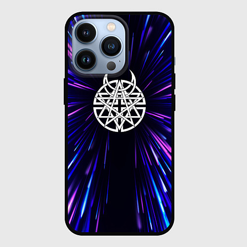 Чехол iPhone 13 Pro Disturbed neon energy / 3D-Черный – фото 1