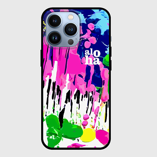 Чехол iPhone 13 Pro Colorful abstraction - aloha / 3D-Черный – фото 1