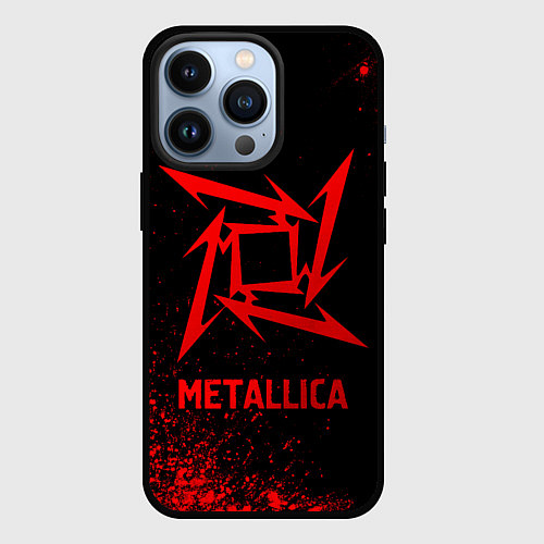 Чехол iPhone 13 Pro Metallica - red gradient / 3D-Черный – фото 1