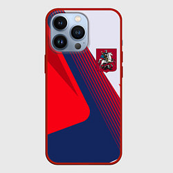 Чехол для iPhone 13 Pro Герб Москвы, цвет: 3D-красный