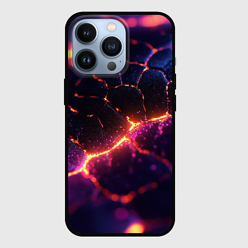 Чехол iPhone 13 Pro Текстура вулкана / 3D-Черный – фото 1