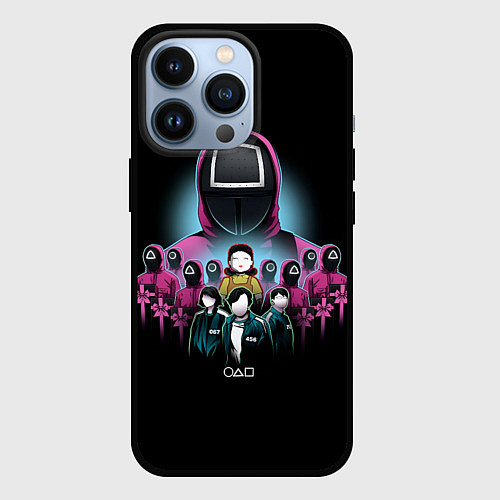 Чехол iPhone 13 Pro Персонажи в Sguid game / 3D-Черный – фото 1