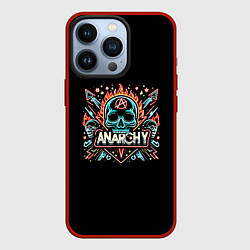 Чехол для iPhone 13 Pro Анархия - черепа, цвет: 3D-красный