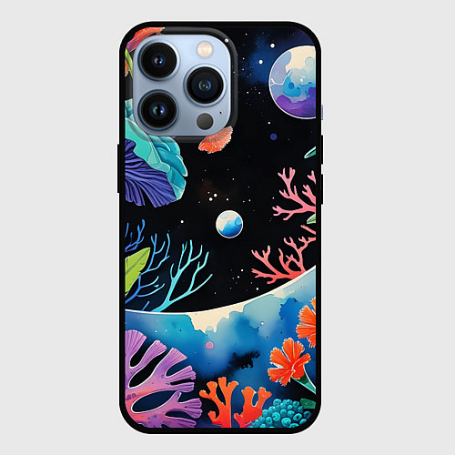 Чехол iPhone 13 Pro Подводная фантастика / 3D-Черный – фото 1