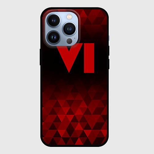 Чехол iPhone 13 Pro GTA 6 red poly / 3D-Черный – фото 1