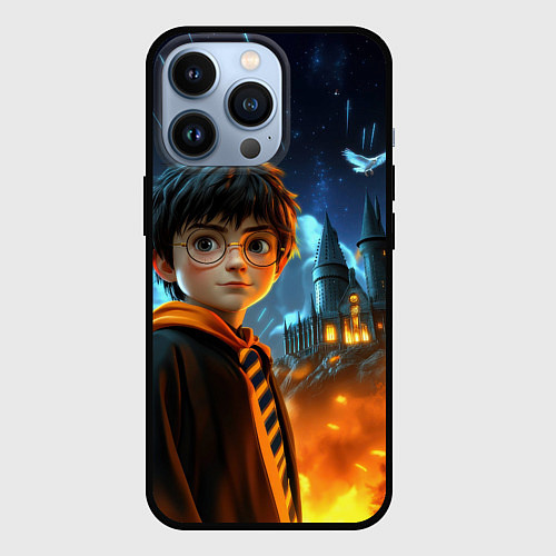 Чехол iPhone 13 Pro Гарри Поттер замок в небе / 3D-Черный – фото 1